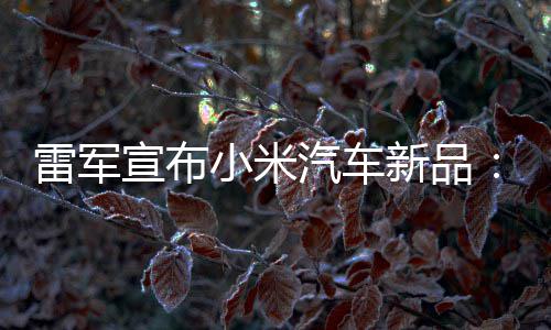 宣布小米新品匹马万你吗会买汽车千雷军力怪兽