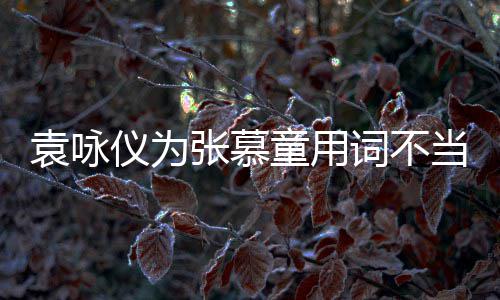 袁咏仪为一个童用词不张慕支持中国歉当道是误解