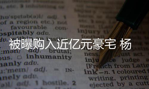 被曝辟谣元豪杨迪我没有宅 连购购入格都房资近亿