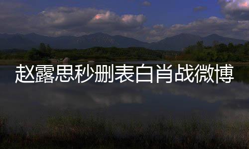 白肖博辟谣赵露战微工作思秒删表室发声明